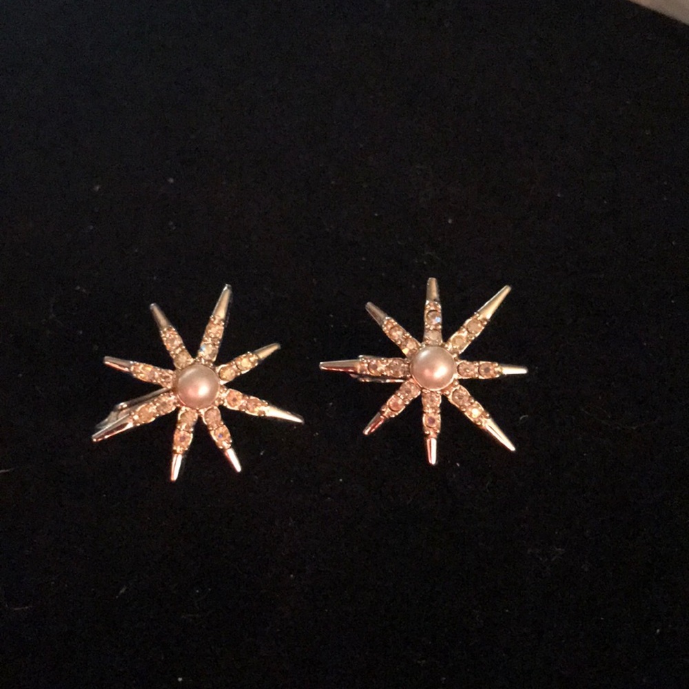 Gorgeous sterling crystal pearl earrings rare